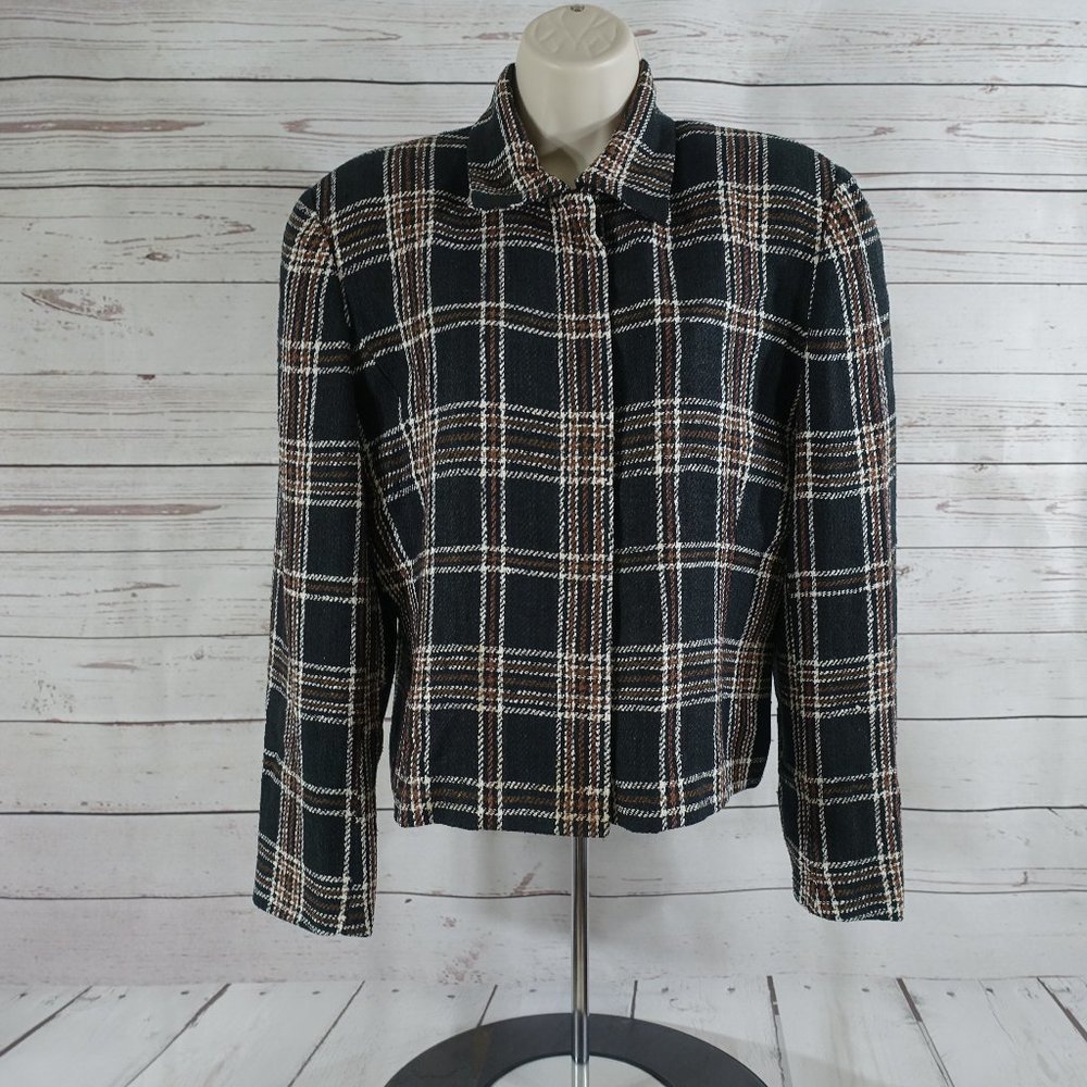 Vintage Ann Taylor Woven Silk 4 Button Blazer